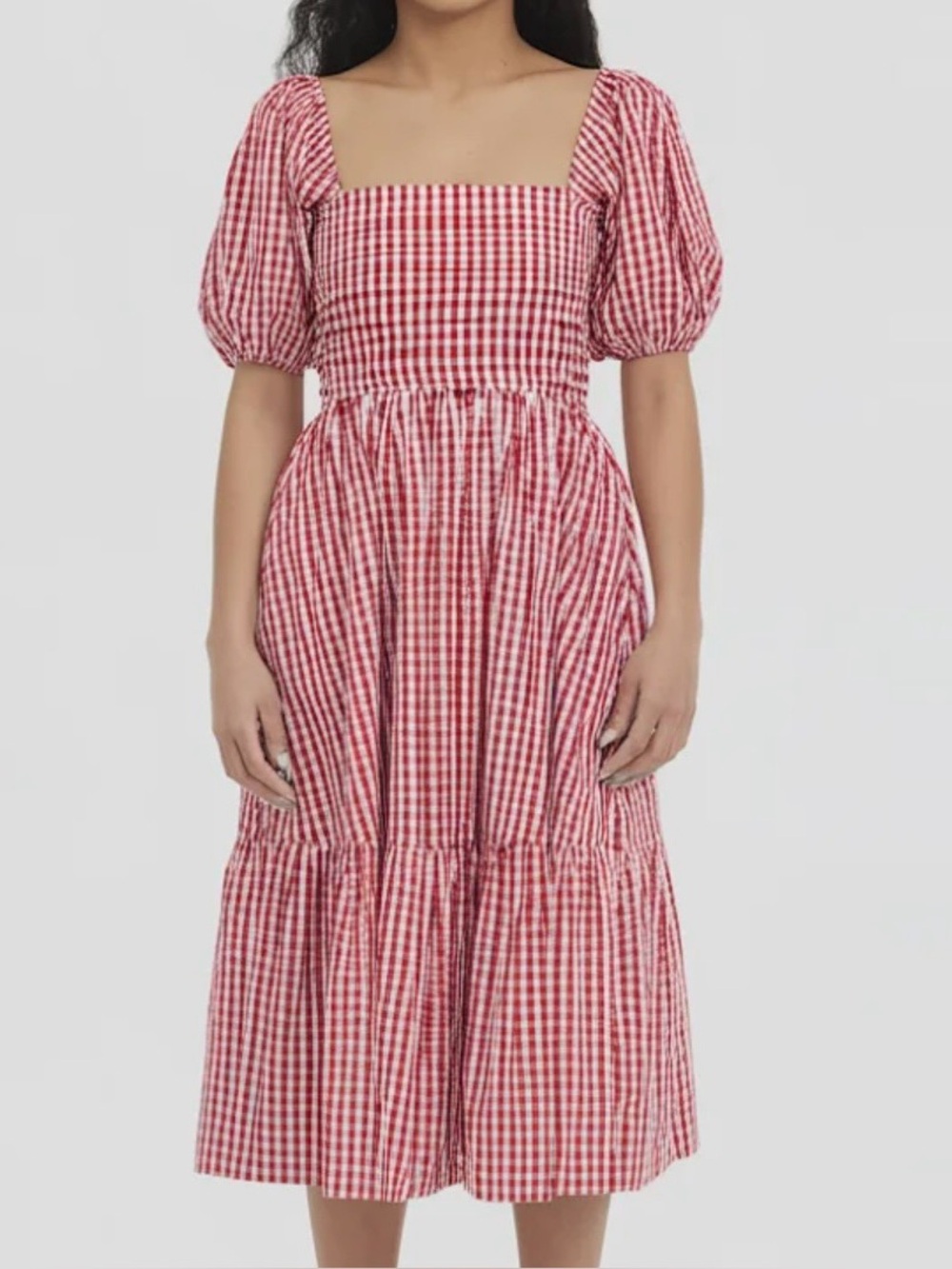 NWT The A&F Emerson Poplin Puff Sleeve Midi Dress